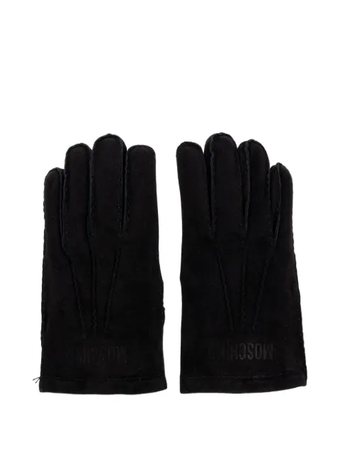 Moschino logo-detail suede gloves