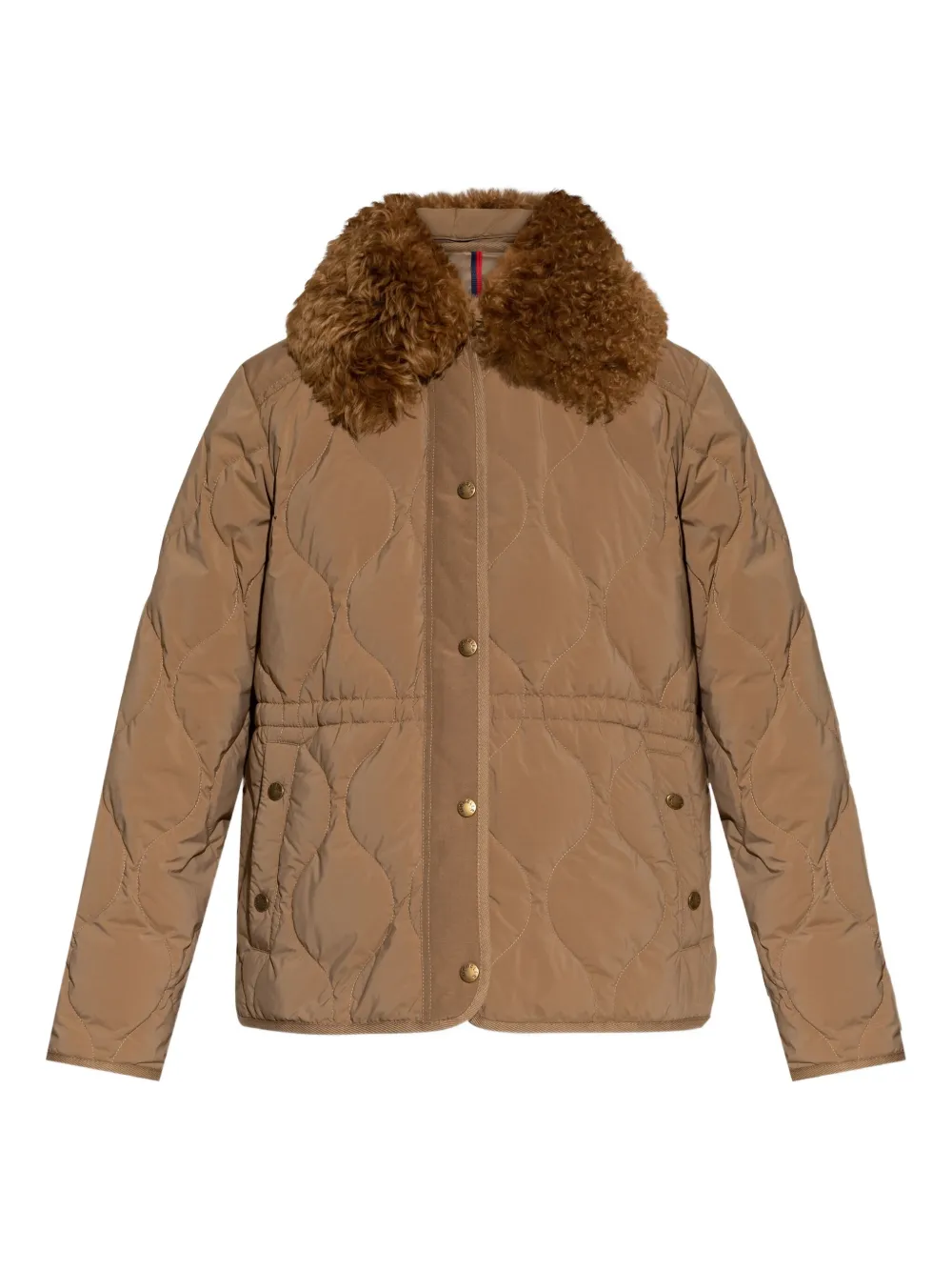 Moncler Quintin 3-in-1 Shearling-trimmed Short Down Jacket In Brown