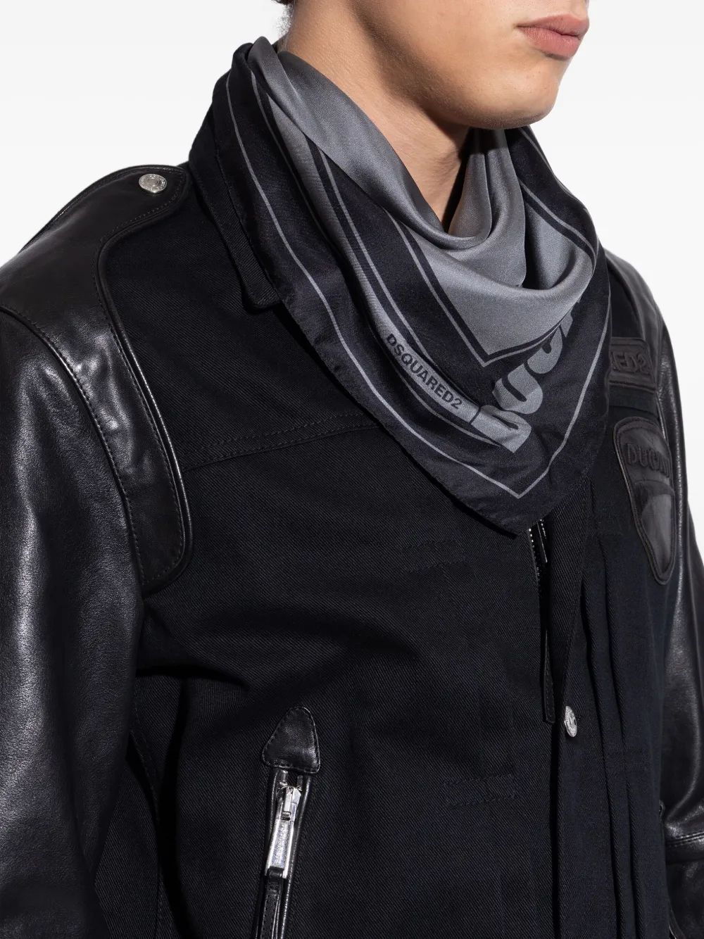 Dsquared2 X Ducati Logo Scarf In Gray