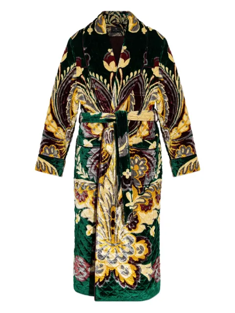 ETRO quilted floral velvet coat