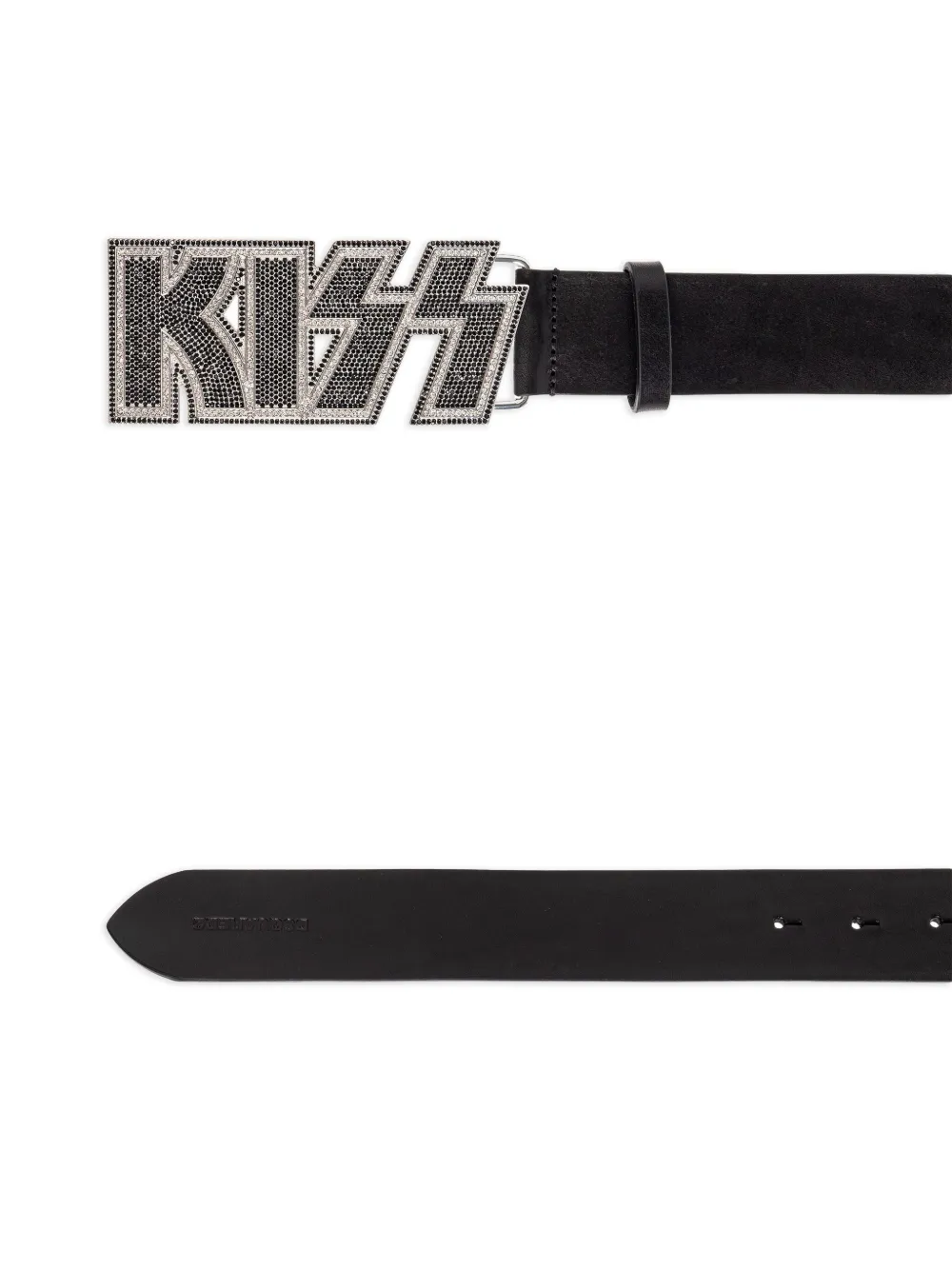 Dsquared2 X Kiss Embellished Buckled Belt In Black