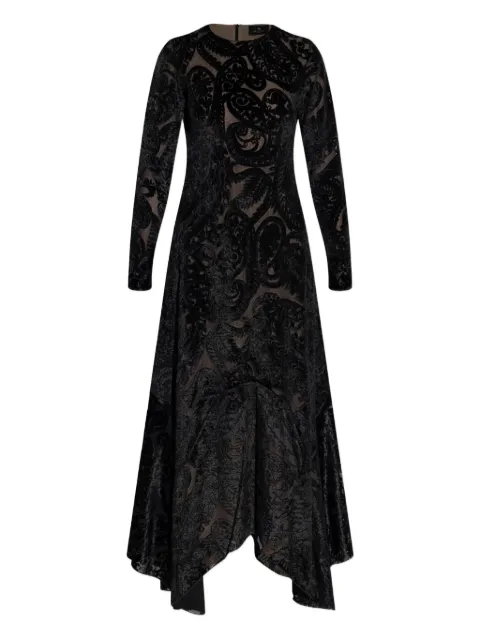 ETRO paisley-print velvet midi dress