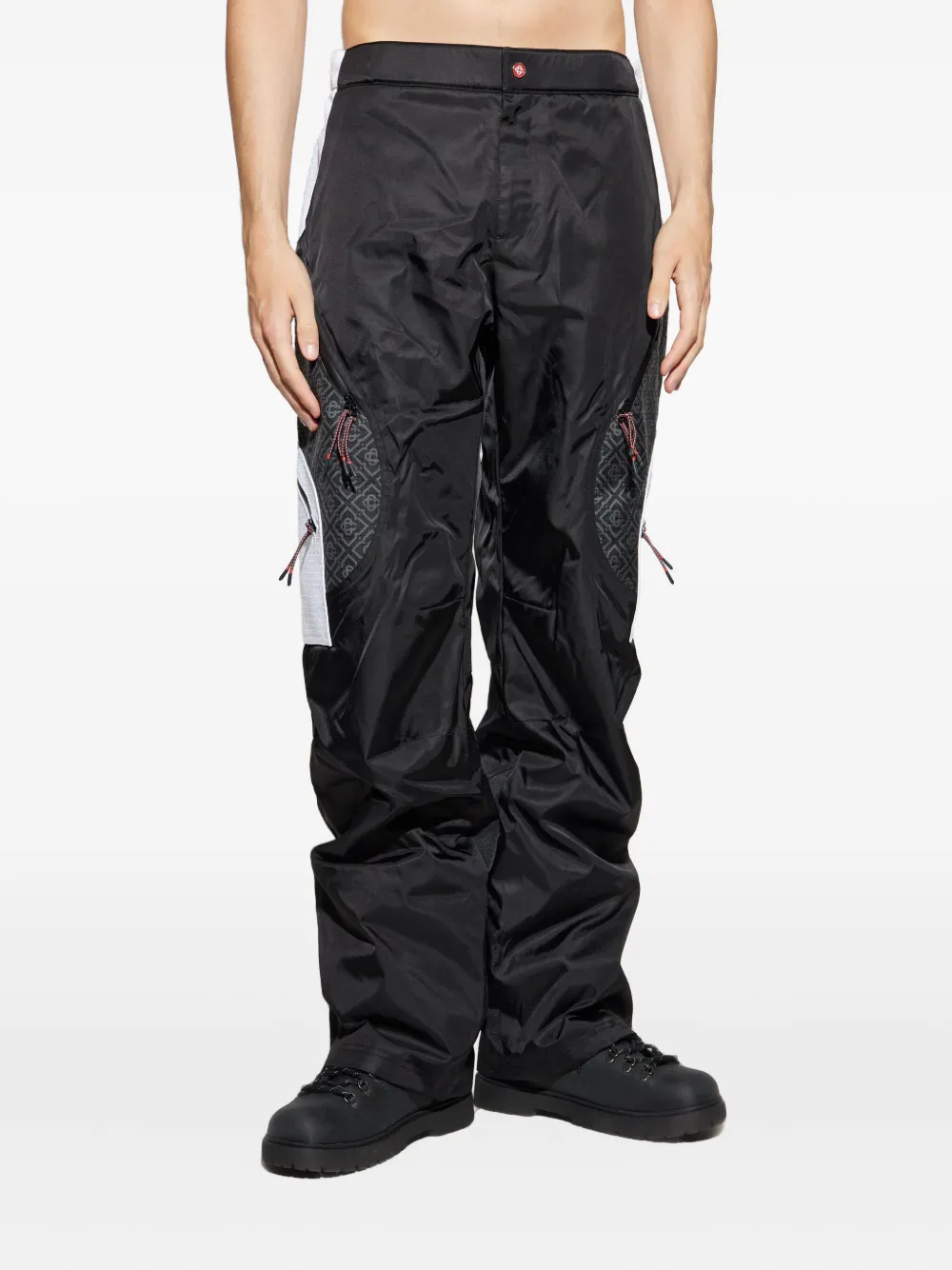 Casablanca Monogram Panelled Trousers In Black