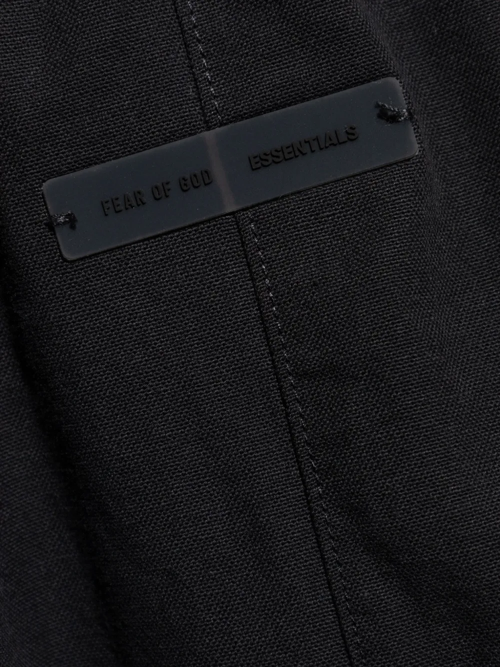 Essentials Drawstring Cotton Trousers In Black