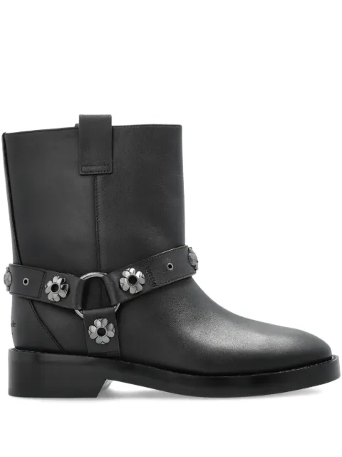 Kate Spade flower-embellished biker boots