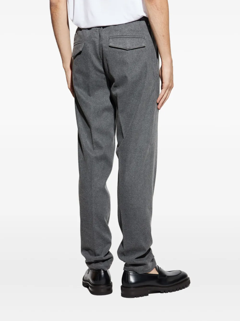 Eleventy Pleated Drawstring Trousers In Gray