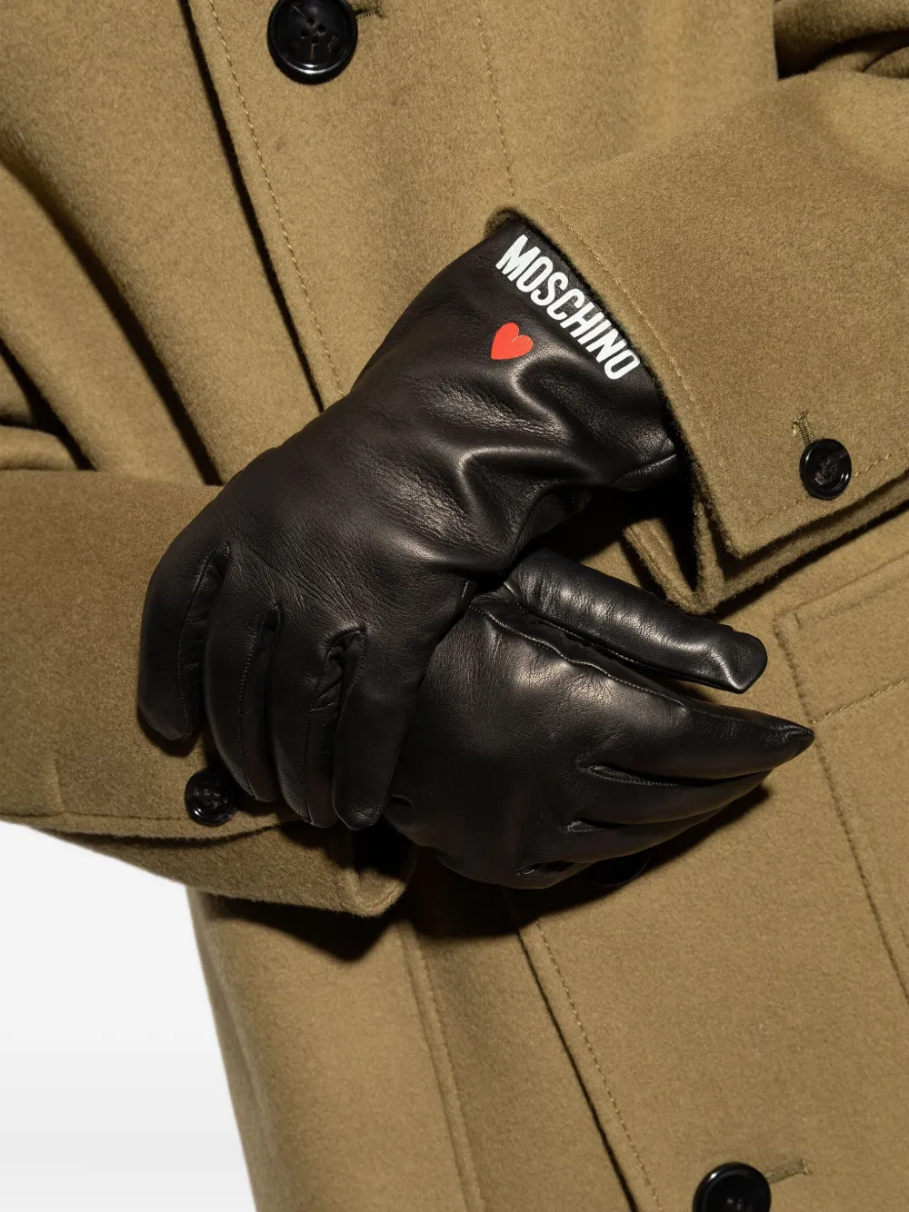 Moschino レザーグローブ | ブラック | FARFETCH JP