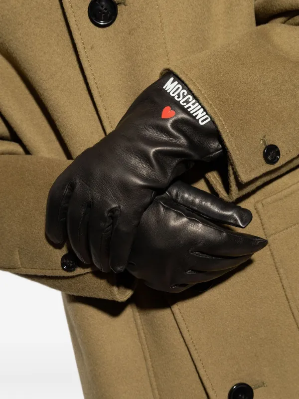 Moschino レザーグローブ | ブラック | FARFETCH JP