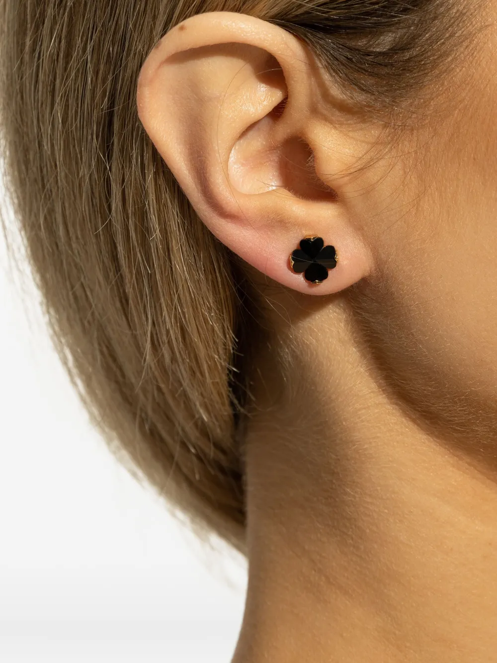 Kate Spade Spade Flower Stud Earrings In Black