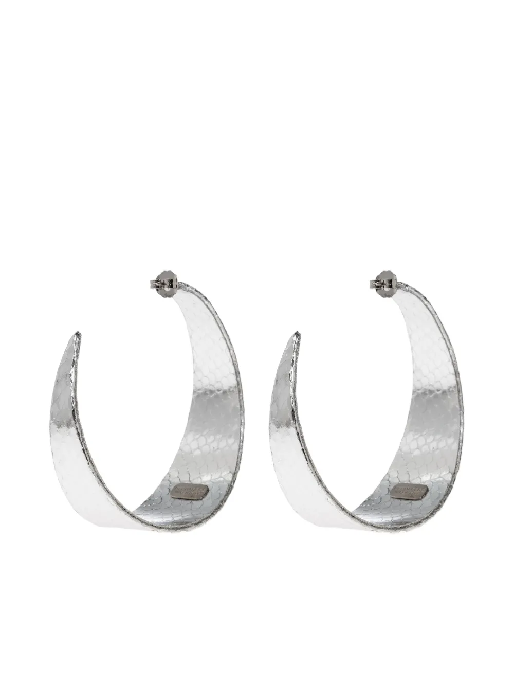 Dsquared2 Snakeskin-effect Hoop Earrings In Silver