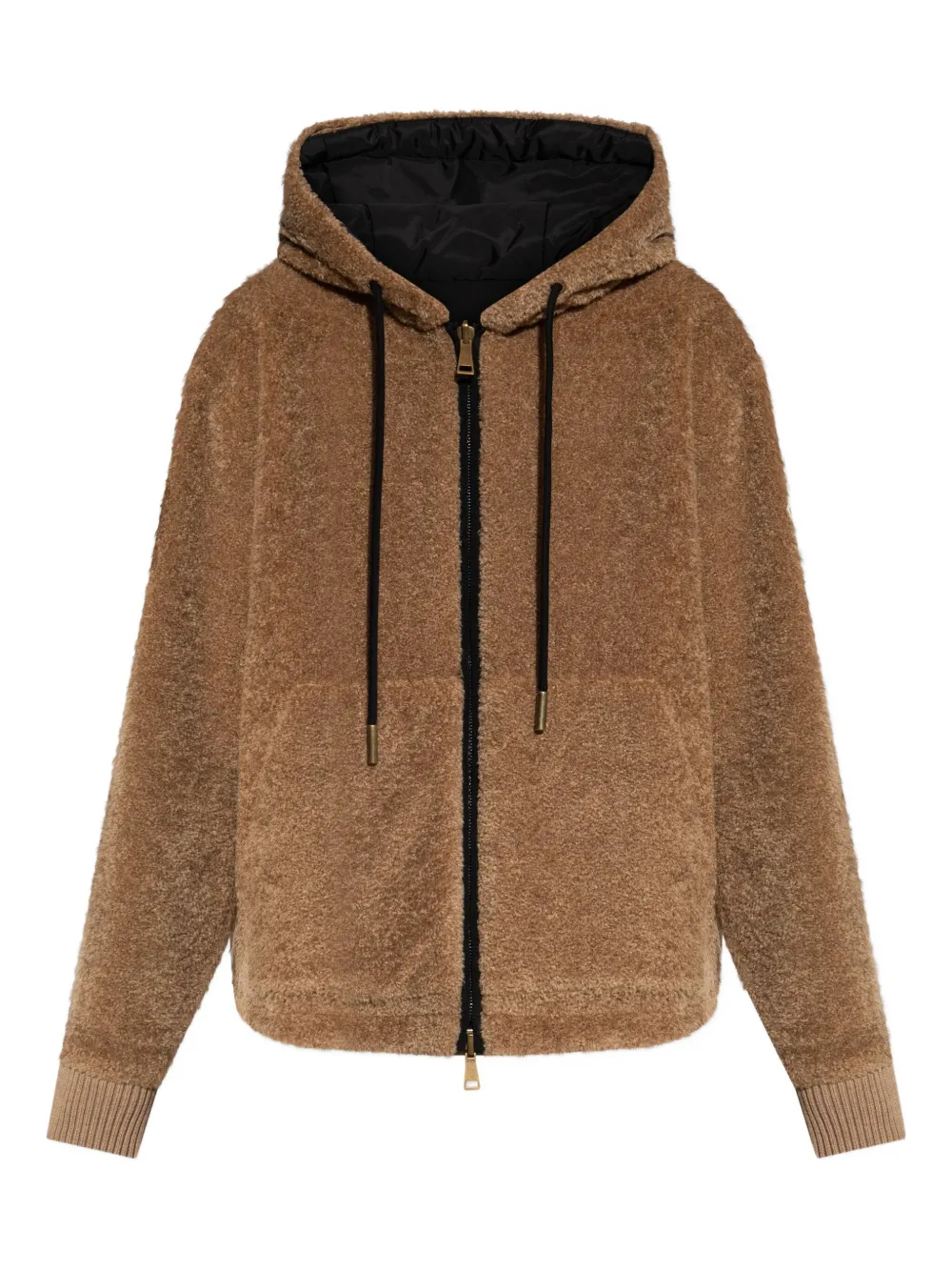 Moncler hooded teddy fleece jacket | Brown | Image 1
