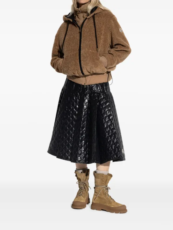Moncler Jaqueta Felpuda De Fleece Com Capuz | Marrom | FARFETCH BR