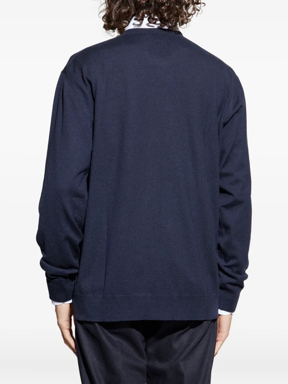 Eleventy Round-neck Long-sleeve Sweater In Blue