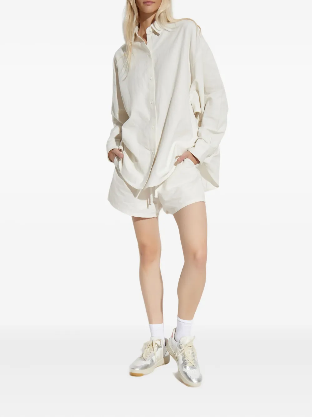 Essentials Logo-plaque Drawstring Shorts In Animal Print
