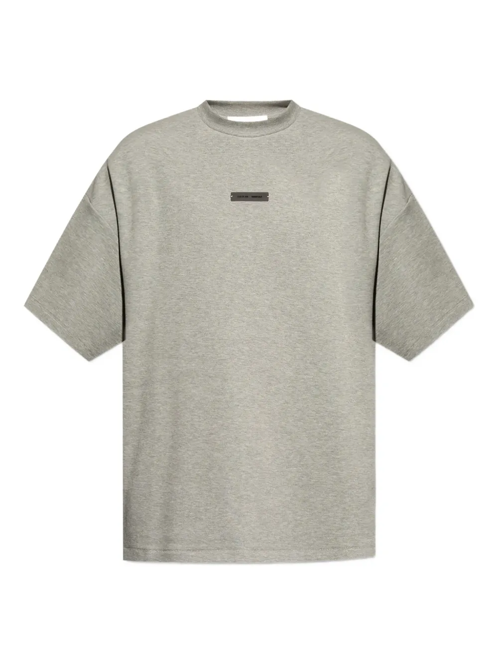 Essentials Logo-plaque Short-sleeve T-shirt In Gray