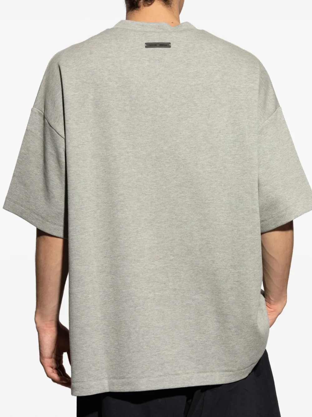 Essentials Logo-plaque Short-sleeve T-shirt In Gray