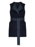 ETRO paisley-trimmed belted waistcoat - Blue
