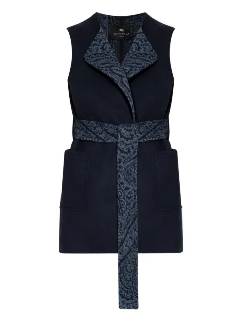 ETRO paisley-trimmed belted waistcoat