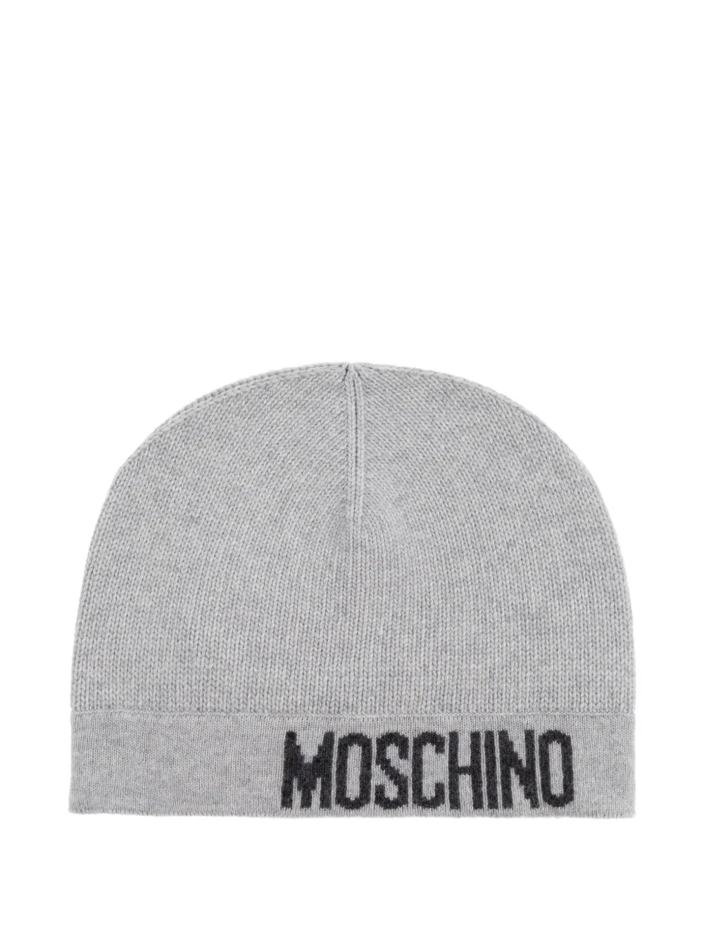 Moschino logo-intarsia beanie | Grey | Image 1