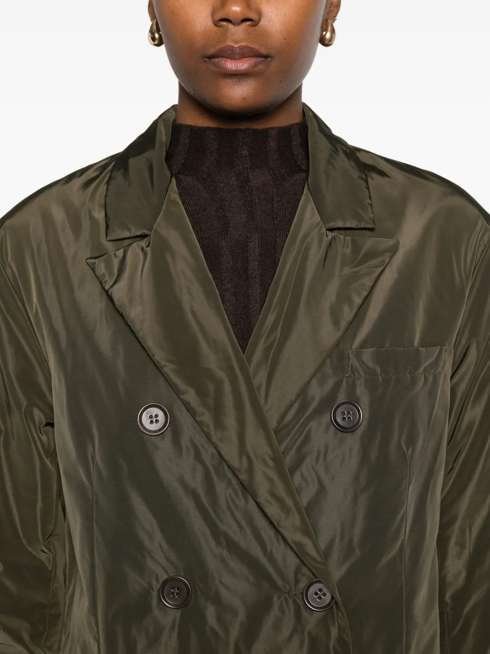 ASPESI Mantel met dubbele rij knopen Groen