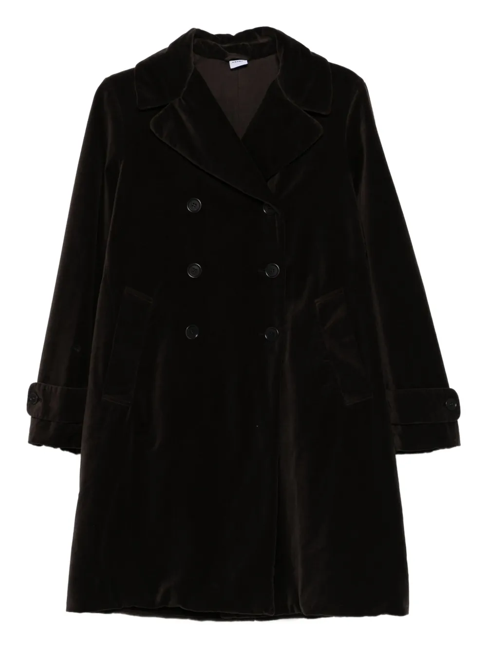 Aspesi Double-breasted Velvet Coat In Brown