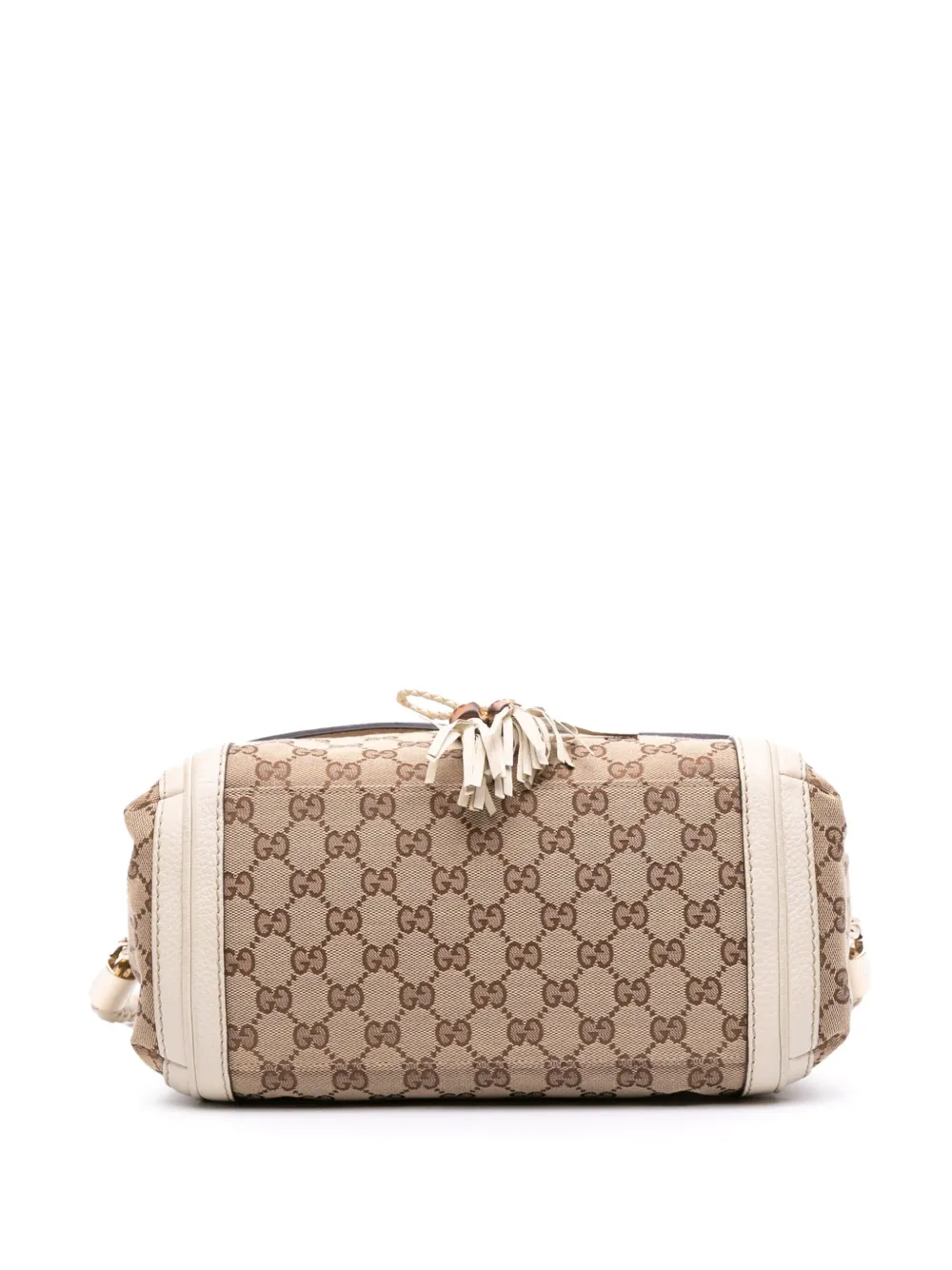 Pre-owned Gucci 2016-2025 Gg Canvas Bella Flap Satchel In Brown