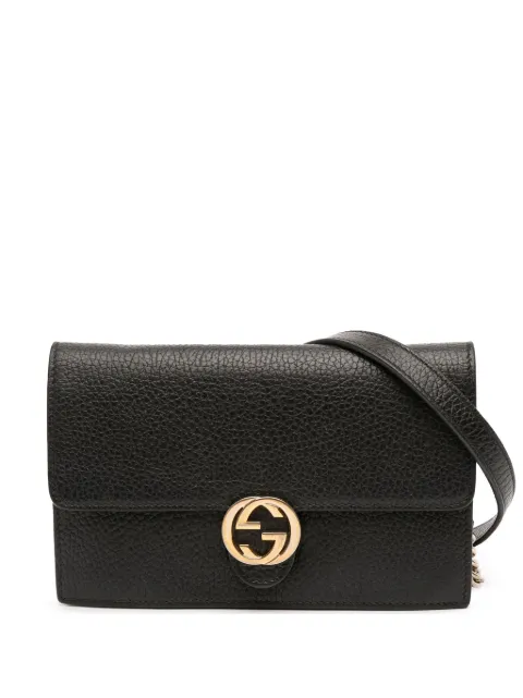 Gucci Pre-Owned 2016-2025 Leather Interlocking G Dollar Wallet on Chain crossbody bag