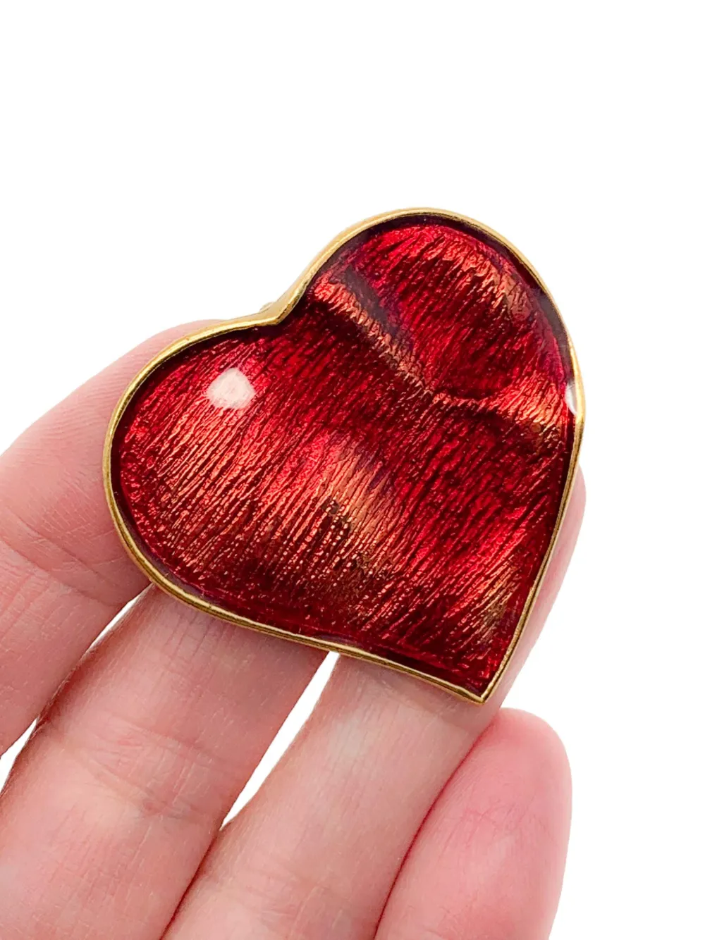 SAINT LAURENT Pre-owned 1990s Heart Pendant In Gold