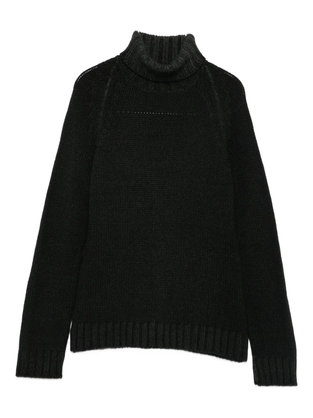 Base Turtleneck Ribbed Sweater In Green