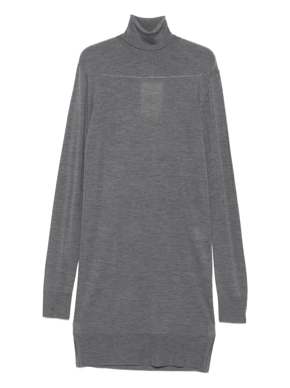 Totême Toteme Wool Turtle-neck Midi Dress In Gray