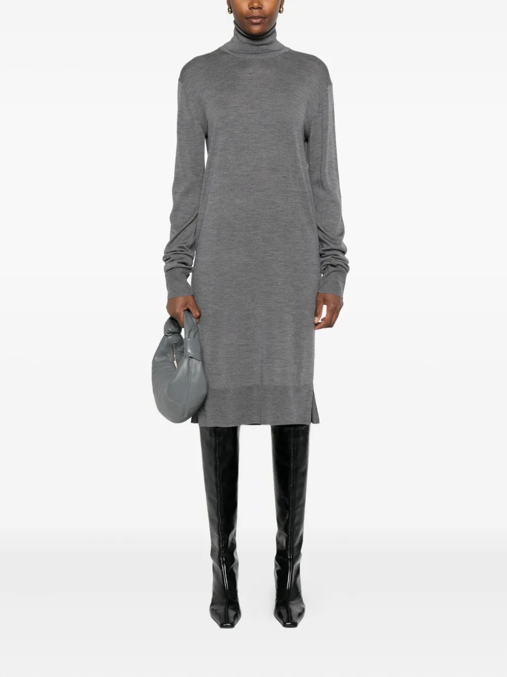TOTEME turtleneck midi dress - Grijs
