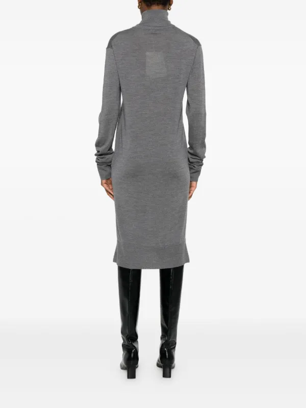 TOTEME Turtleneck Midi Dress | Grey | FARFETCH