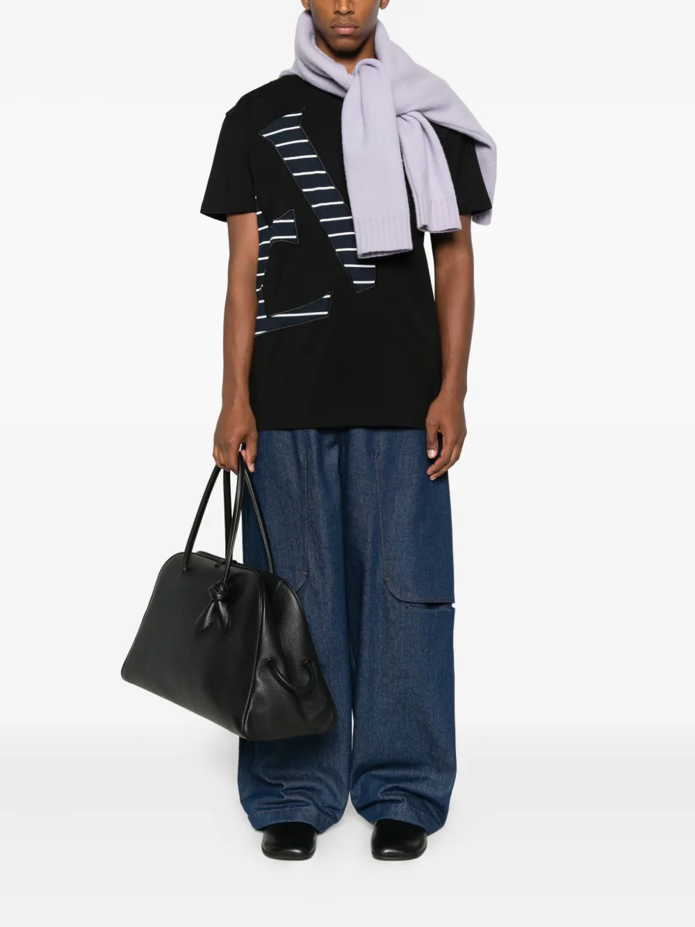 LOEWE T-shirt met gestreept logo - Zwart