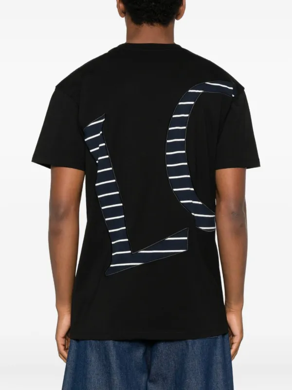23876✨LOEWE Striped T-Shirt ロエベ ロゴ Tシャツ LOEWE striped-logo T-shirt | Black | FARFETCH