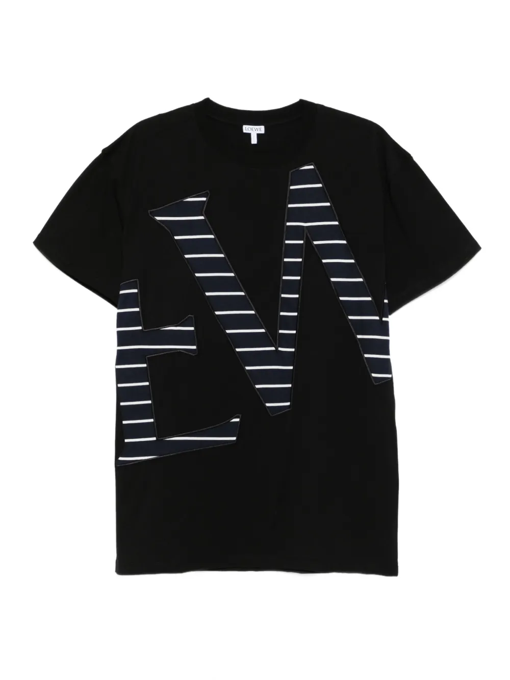LOEWE T-shirt con logo a righe - Nero
