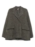 Boboutic herringbone-weave pocket coat - Black