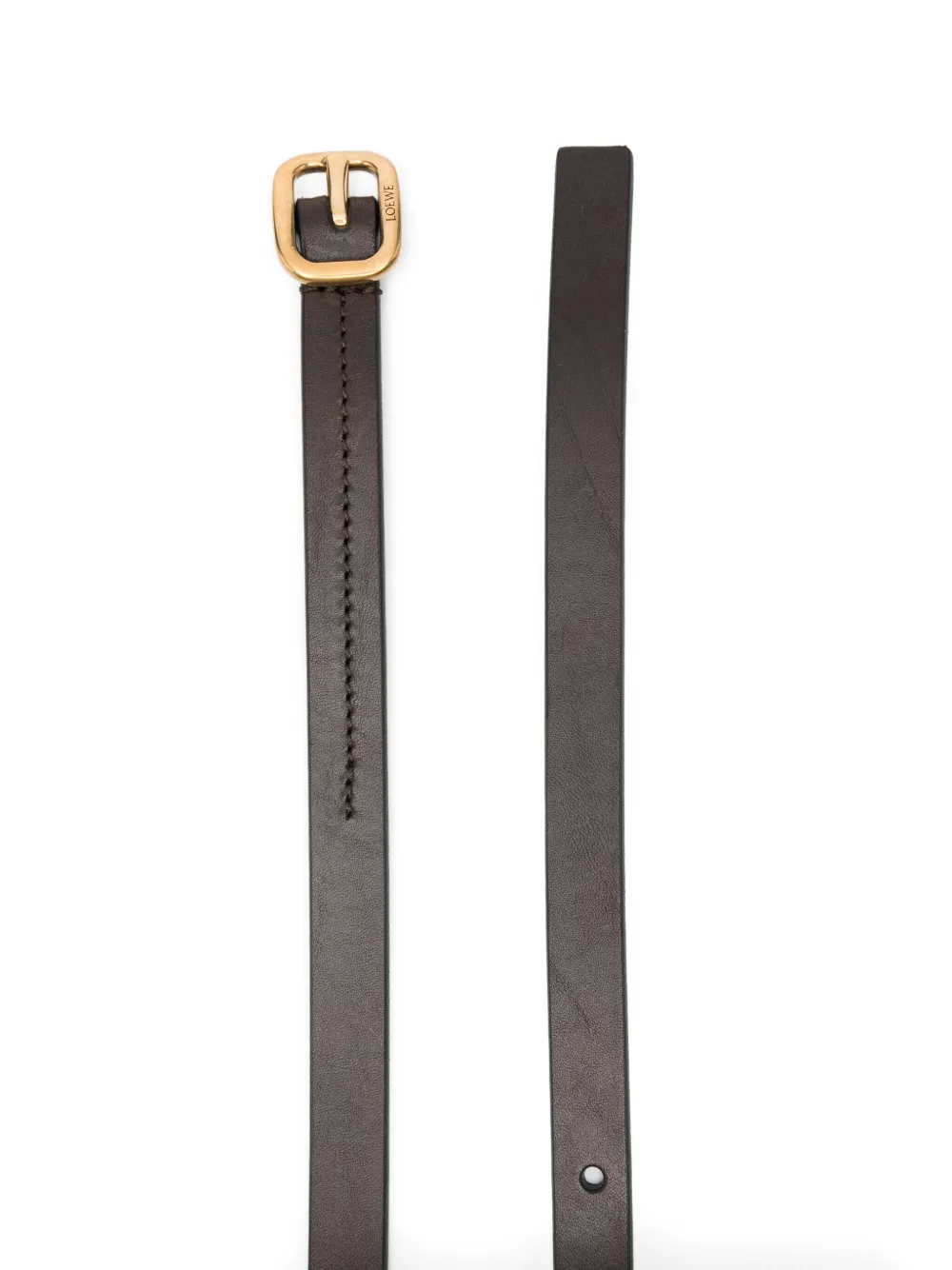  Loewe Leather Square-buckle Belt - Brown 