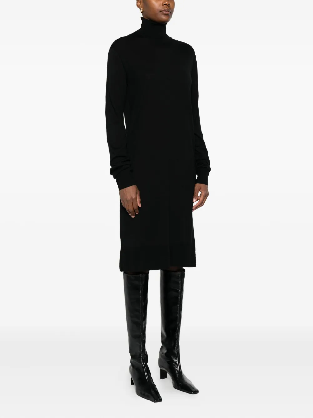 Totême Toteme Wool Turtle-neck Midi Dress In Multi