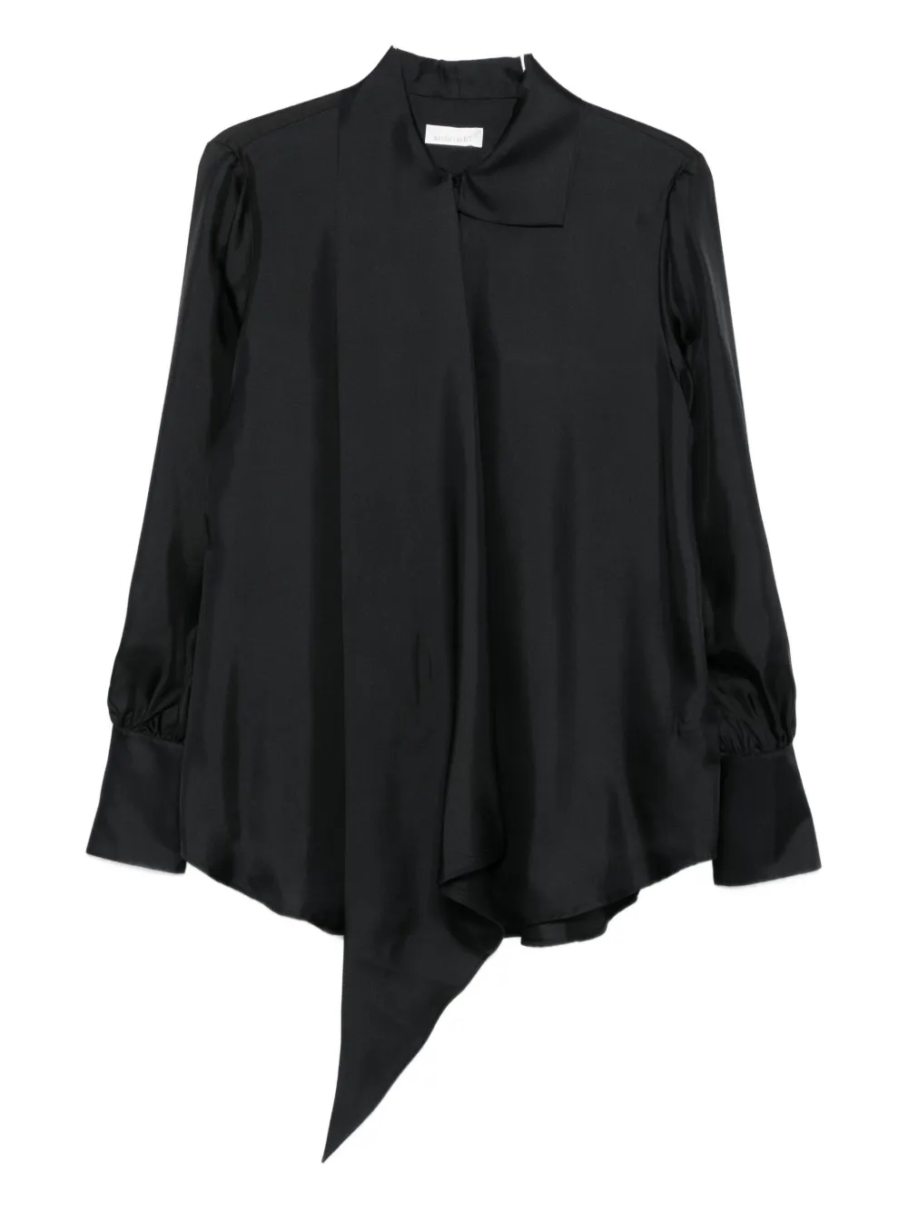Archivio '67 Asymmetric-hem Silk Blouse In Black