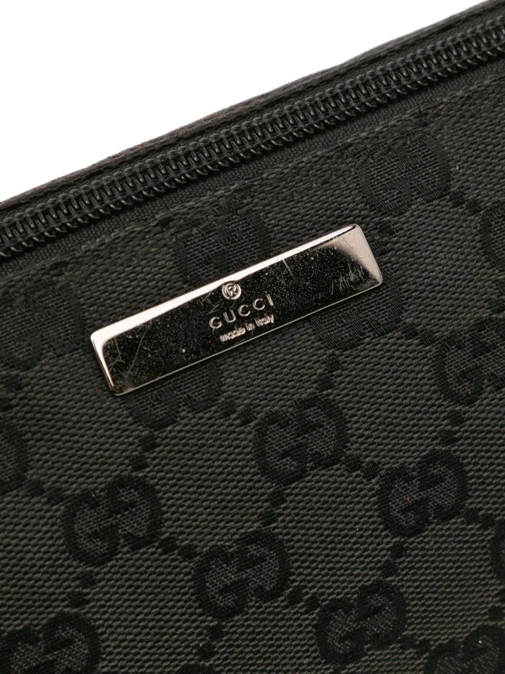 Pre-owned Gucci 2000-2015 Gg Canvas Boat Shoulder Bag In Black