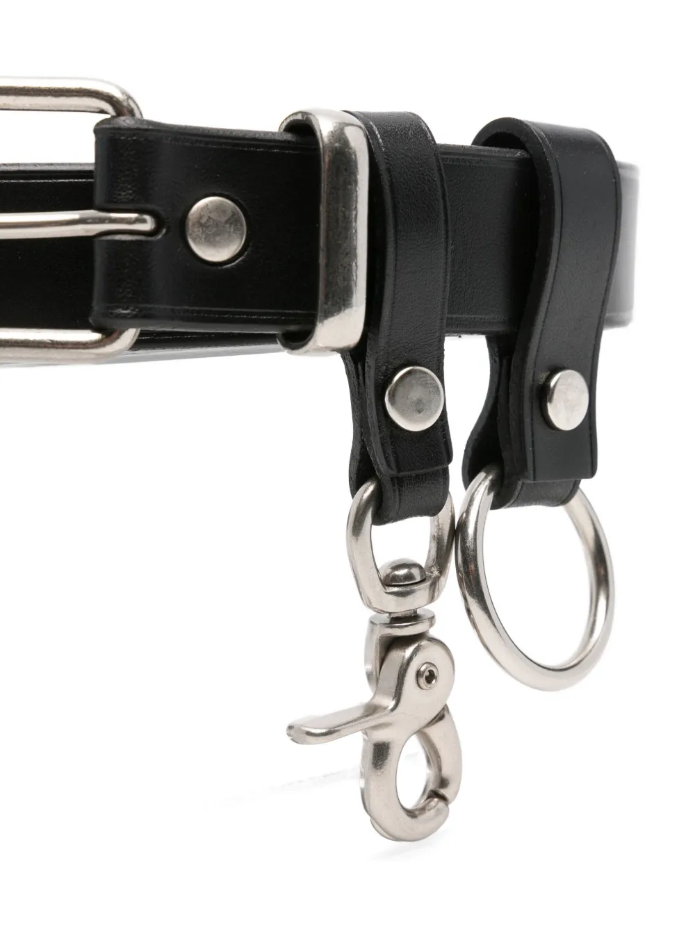Comme des Garçons Homme leather buckle-fastening key-ring belt - Zwart