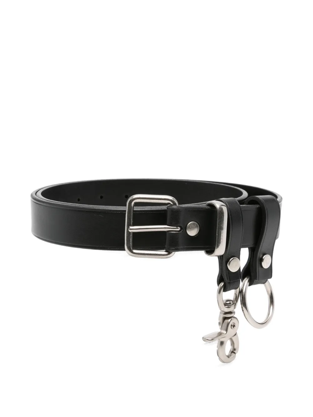 Comme Des Garçons Homme Deux Leather Buckle-fastening Key-ring Belt In Black