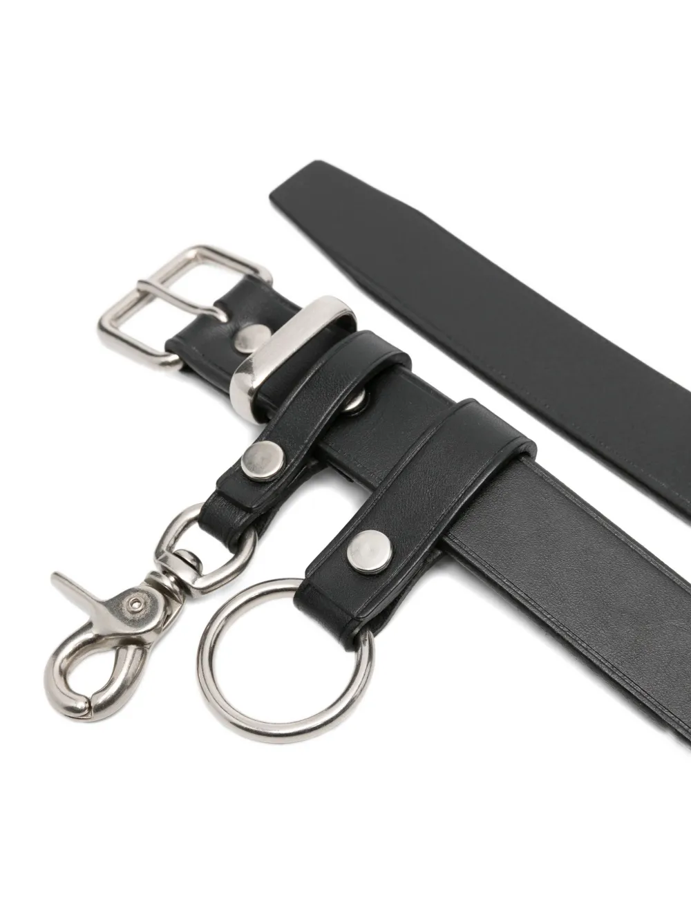 Comme Des Garçons Homme Deux Leather Buckle-fastening Key-ring Belt In Black