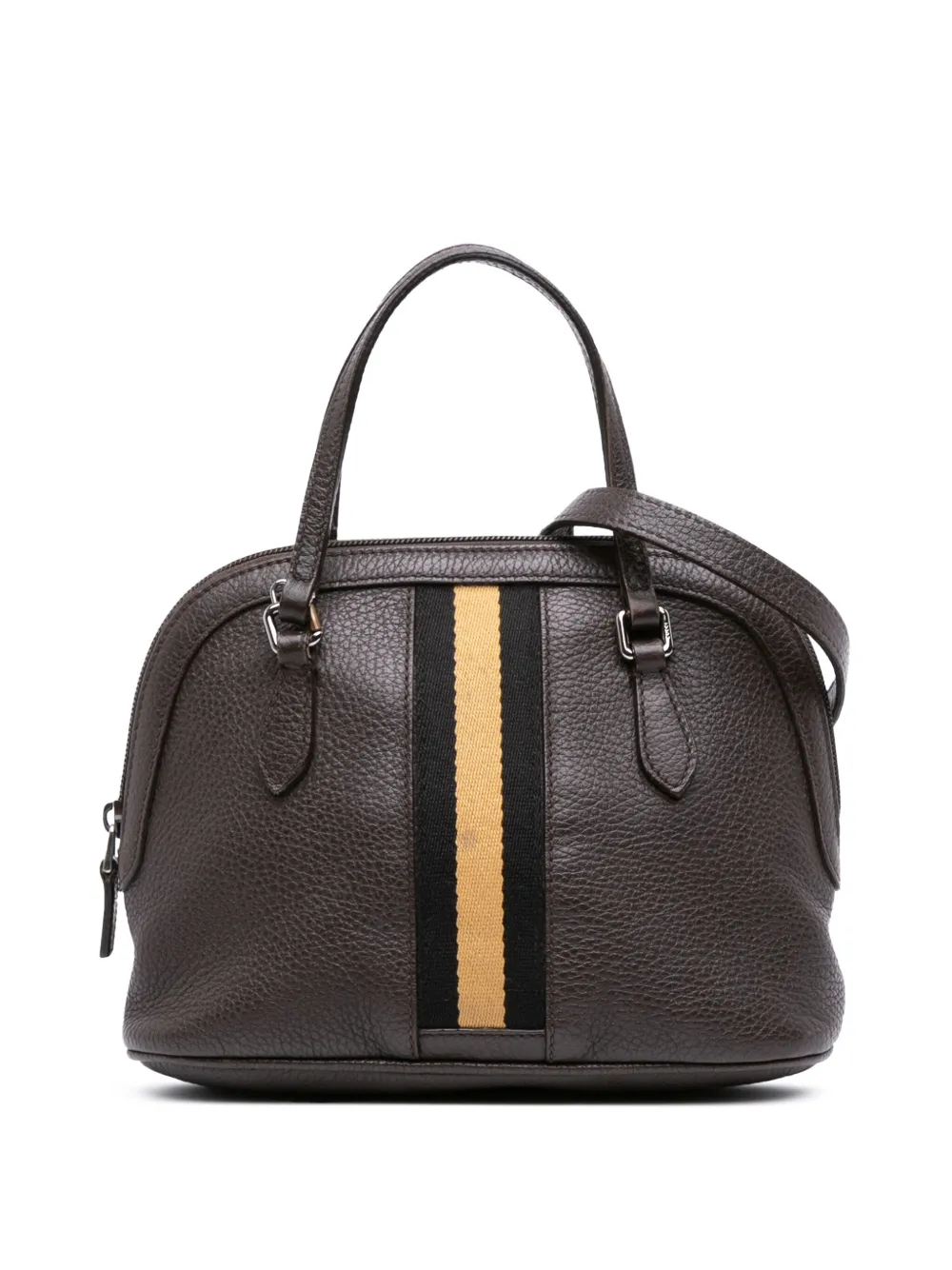 Gucci Pre-Owned 2016-2025 Mini Leather Web Dome satchel - ブラウン Gucci Pre-Owned 2016-2025 Mini Leather Web Dome satchel - ブラウン