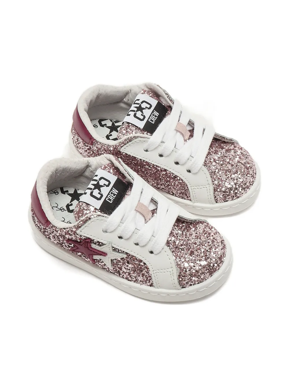 2 Star Kids Sneakers met sterdetail en glitters Roze