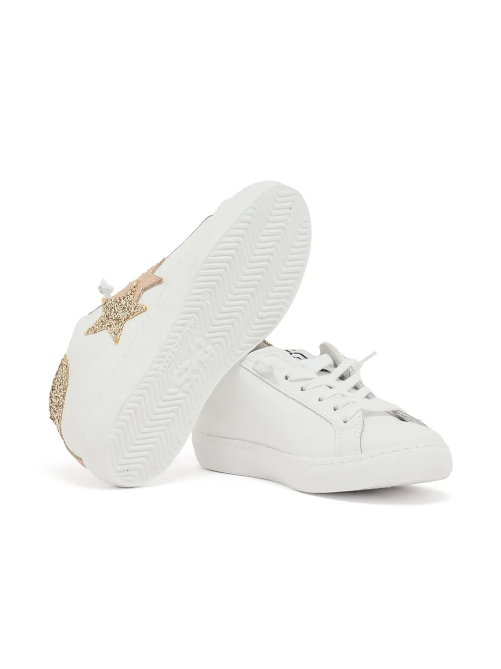 2 Star Kids Sneakers met ster met glitters Wit