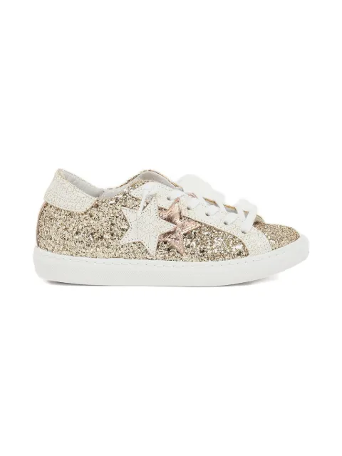 2 Star Kids star-patch glitter sneakers