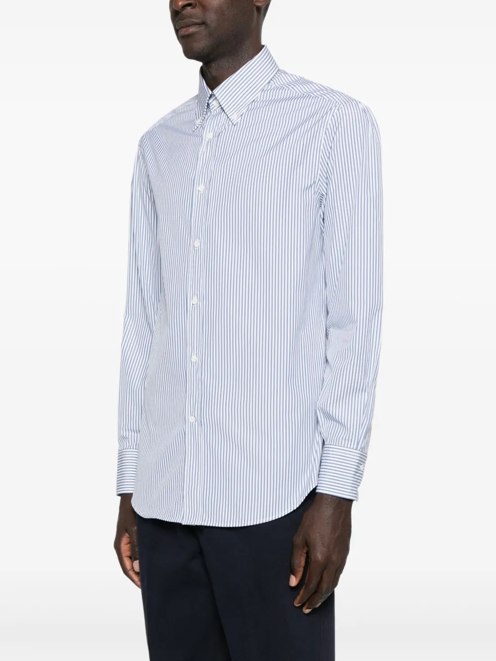 Brunello Cucinelli Gestreept overhemd Blauw