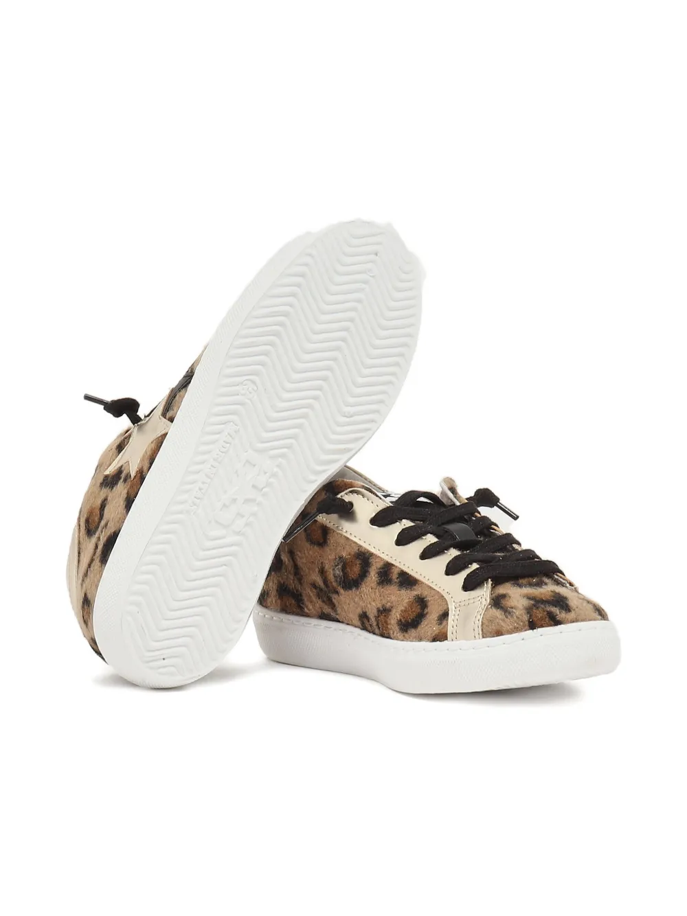 2 Star Kids Sneakers met luipaardprint en sterpatch Bruin