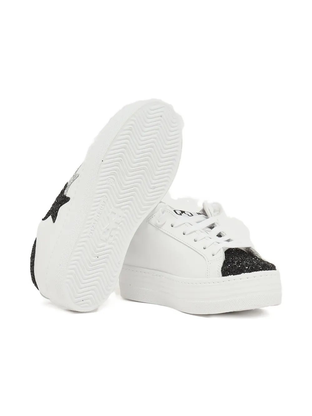2 Star Kids Sneakers met ster met glitters Wit